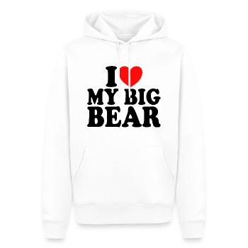 J'Aime Mon Gros Ours Couple Homme Ours - Sweat à capuche Premium bio Homme - blanc - Devant - Nico (187cm)