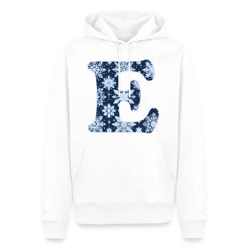 Buchstabe E Schneeflocken - Männer Premium Bio Hoodie - Weiß - Vorne - Nico (187cm)
