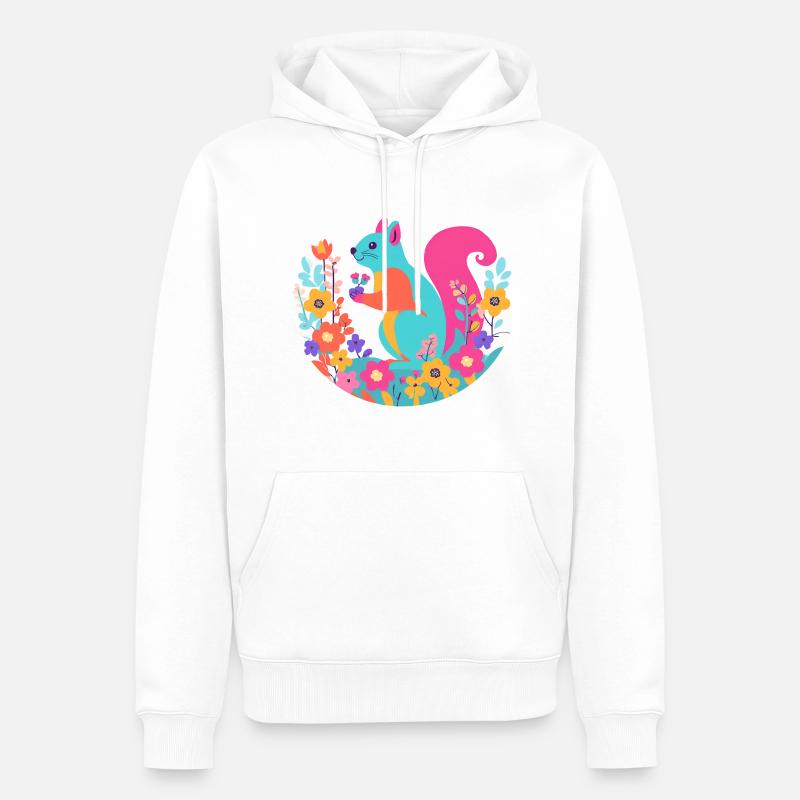 Mehrfarbiges Eichhörnchen - Männer Premium Bio Hoodie - Weiß