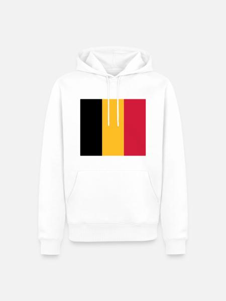 National Flag of Belgium - Men’s Premium Organic Hoodie - white