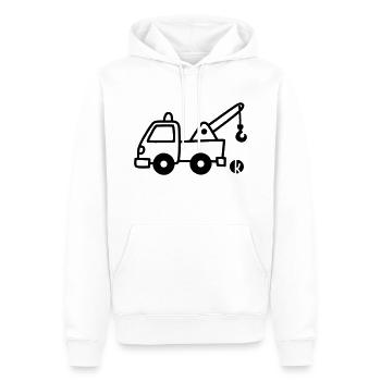 Abschlepper - Männer Premium Bio Hoodie - Weiß - Vorne - Nico (187cm)