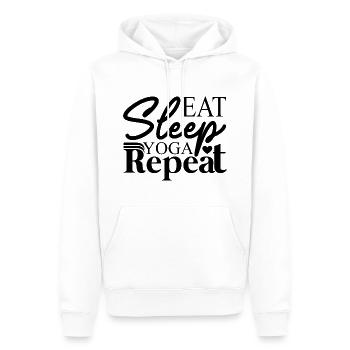 Eat Sleep Yoga Repeat - Men’s Premium Organic Hoodie - white - Front - Nico (187cm)