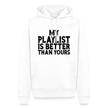 Playlist besser als dein DJ-Musiker - Männer Premium Bio Hoodie - Weiß - Vorne - Nico (187cm)
