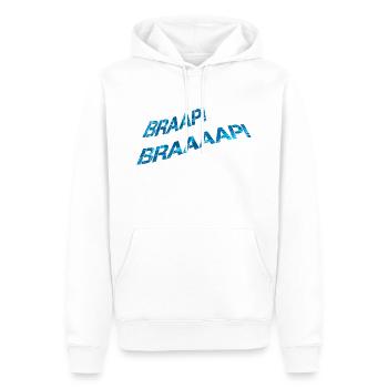 Braap! Braaaap! Blau Wasser - Männer Premium Bio Hoodie - Weiß - Vorne - Nico (187cm)