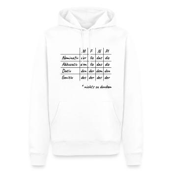 Lustiges Deutsche Grammatik Hilfe Deutsch Lehrer - Männer Premium Bio Hoodie - Weiß - Vorne - Nico (187cm)