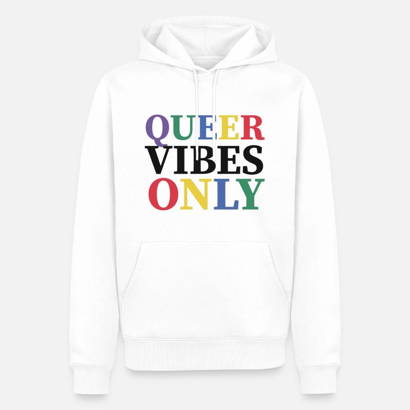 Queer Vibes Only - Männer Premium Bio Hoodie - Weiß