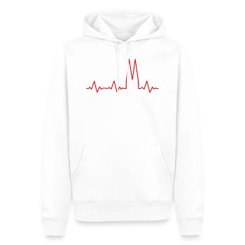 Battement de coeur de Cologne - Dom - Sweat à capuche Premium bio Homme - blanc - Devant - Nico (187cm)