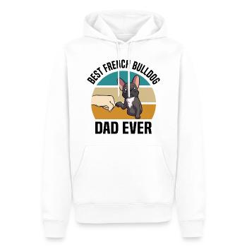 Français Bouledogue - Sweat à capuche Premium bio Homme - blanc - Devant - Nico (187cm)