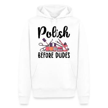 Nagellack - Männer Premium Bio Hoodie - Weiß - Vorne - Nico (187cm)