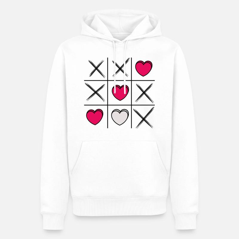 X oder Herz! Wer gewinnt? - Männer Premium Bio Hoodie - Weiß