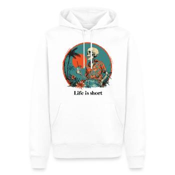 Squelette Vacances Plage Mer - Sweat à capuche Premium bio Homme - blanc - Devant - Nico (187cm)