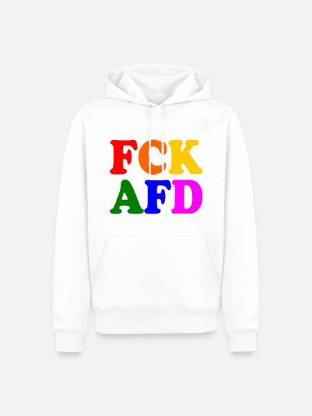 Fck afd - Männer Premium Bio Hoodie - Weiß