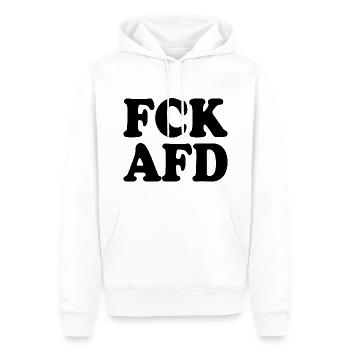 Fck afd - Männer Premium Bio Hoodie - Weiß - Vorne - Nico (187cm)