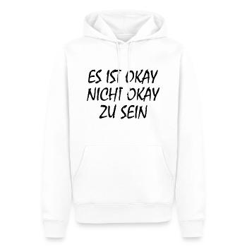es ist okay nicht okay zu sein - Männer Premium Bio Hoodie - Weiß - Vorne - Nico (187cm)
