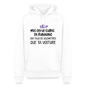 Mes chaussures de running Course A Pieds - Sweat à capuche Premium bio Homme - blanc - Devant - Nico (187cm)