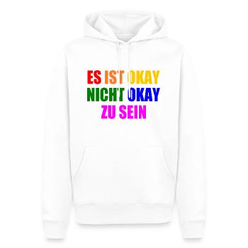 es ist okay nicht okay zu sein - Männer Premium Bio Hoodie - Weiß - Vorne - Nico (187cm)
