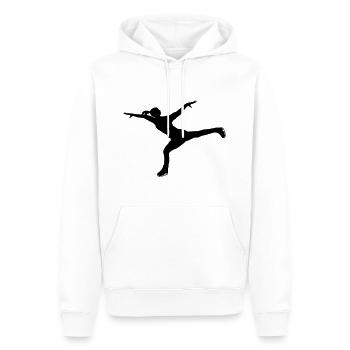 Exercice d’équilibre en patinage artistique - Sweat à capuche Premium bio Homme - blanc - Devant - Nico (187cm)