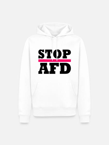 Stop afd - Männer Premium Bio Hoodie - Weiß