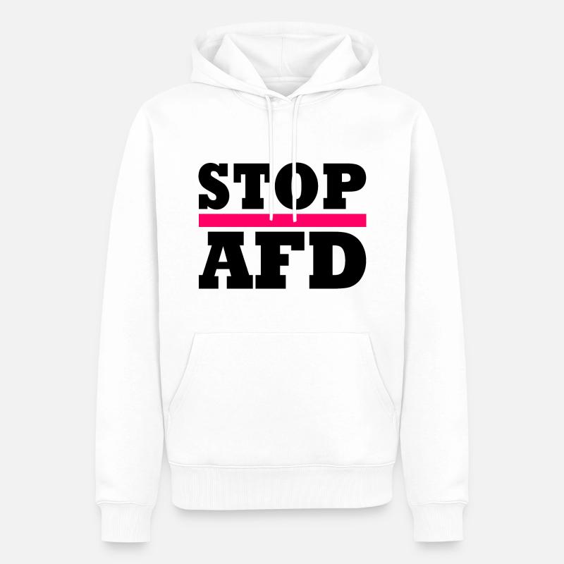Stop afd - Männer Premium Bio Hoodie - Weiß