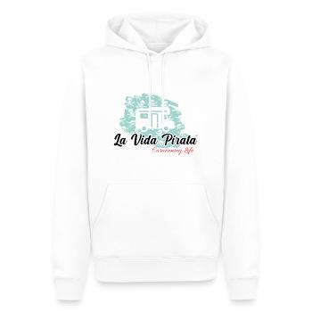 La Vida Pirata Kollektion - Caravaning Life - Männer Premium Bio Hoodie - Weiß - Vorne - Nico (187cm)