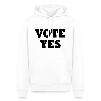Vote yes - Männer Premium Bio Hoodie - Weiß - Vorne - Nico (187cm)