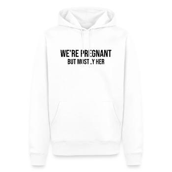 We're Pregnant But Mostly Her - Männer Premium Bio Hoodie - Weiß - Vorne - Nico (187cm)