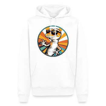 Lizard Comic Cool - Men’s Premium Organic Hoodie - white - Front - Nico (187cm)