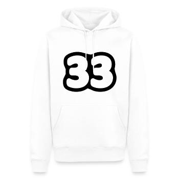 33. // Geburtstag // Hochzeitstag // Jubiläum - Männer Premium Bio Hoodie - Weiß - Vorne - Nico (187cm)