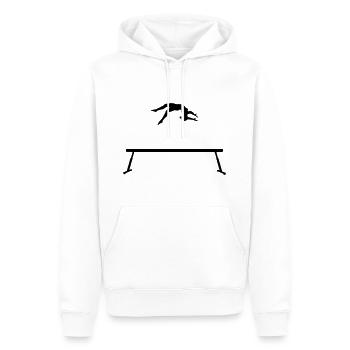 Gymnastique saut à la poutre - Sweat à capuche Premium bio Homme - blanc - Devant - Nico (187cm)