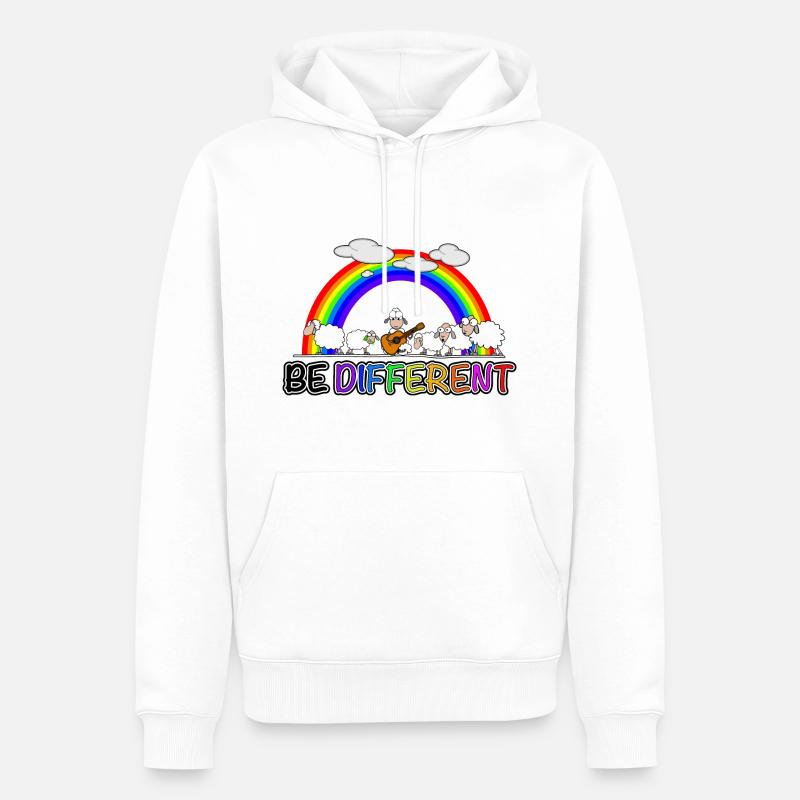 Schaf - be different - Männer Premium Bio Hoodie - Weiß