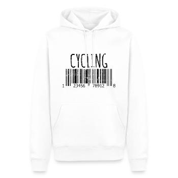 Cyclisme Code-barres Cyclismes Cyclistes Cyclistes - Sweat à capuche Premium bio Homme - blanc - Devant - Nico (187cm)