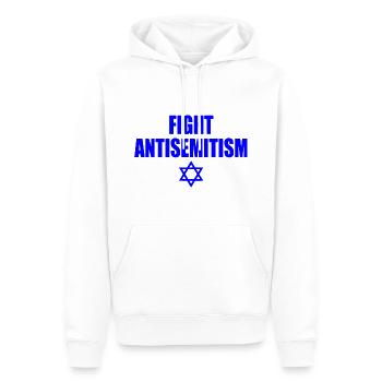 fight antisemitism - Sweat à capuche Premium bio Homme - blanc - Devant - Nico (187cm)