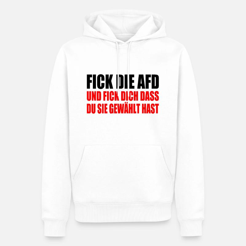 fick die afd - Männer Premium Bio Hoodie - Weiß