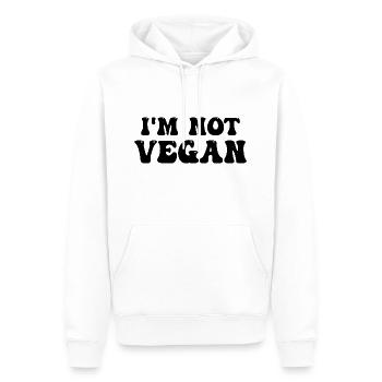 Je ne suis pas végétalien - Sweat à capuche Premium bio Homme - blanc - Devant - Nico (187cm)