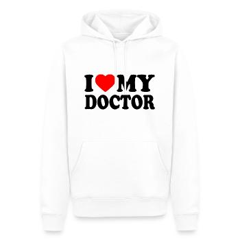 I love my doctor - Männer Premium Bio Hoodie - Weiß - Vorne - Nico (187cm)