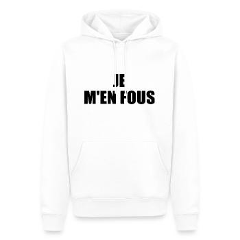 je m'en fous - Sweat à capuche Premium bio Homme - blanc - Devant - Nico (187cm)