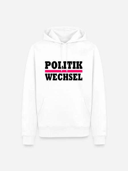 politikwechsel - Männer Premium Bio Hoodie - Weiß