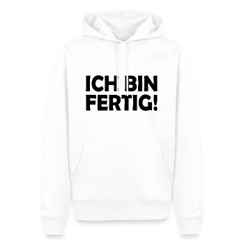 Ich bin fertig - Männer Premium Bio Hoodie - Weiß - Vorne - Nico (187cm)