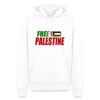 Free palestine - Sweat à capuche Premium bio Homme - blanc - Devant - Nico (187cm)