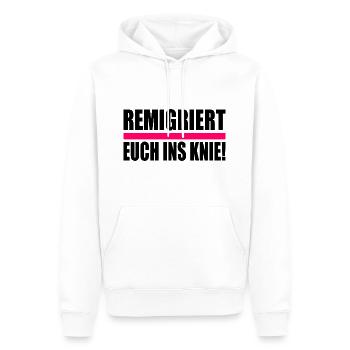 remigriert euch ins knie - Männer Premium Bio Hoodie - Weiß - Vorne - Nico (187cm)