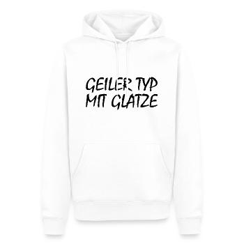 geiler typ mit glatze - Männer Premium Bio Hoodie - Weiß - Vorne - Nico (187cm)