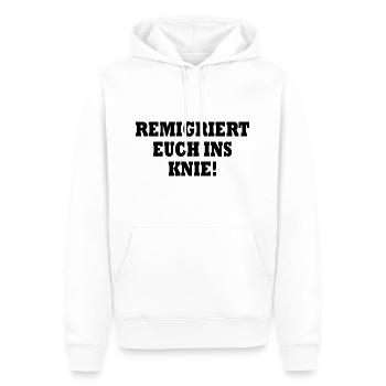 remigriert euch ins knie - Männer Premium Bio Hoodie - Weiß - Vorne - Nico (187cm)