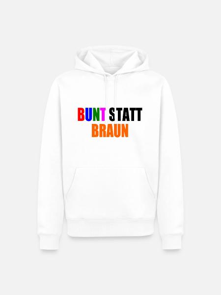 bunt statt braun - Männer Premium Bio Hoodie - Weiß