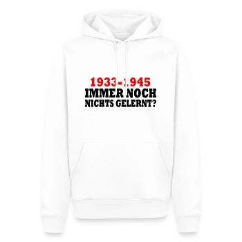 1933 - 1945 : toujours rien appris - Sweat à capuche Premium bio Homme - blanc - Devant - Nico (187cm)