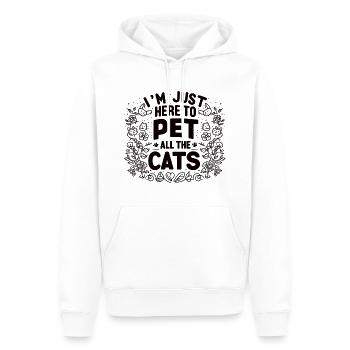 Je suis juste là pour caresser tous les chats - Sweat à capuche Premium bio Homme - blanc - Devant - Nico (187cm)
