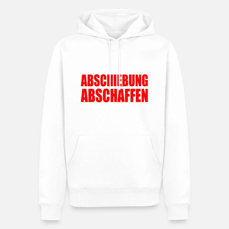 Abschiebung abschaffen - Männer Premium Bio Hoodie - Weiß