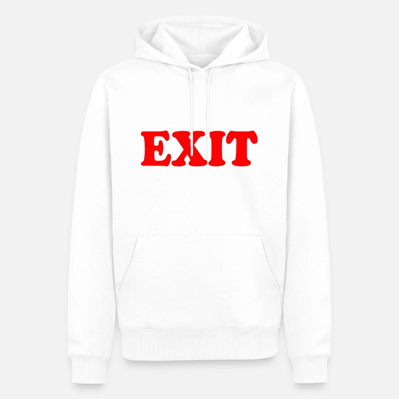 Exit - Sweat à capuche Premium bio Homme - blanc