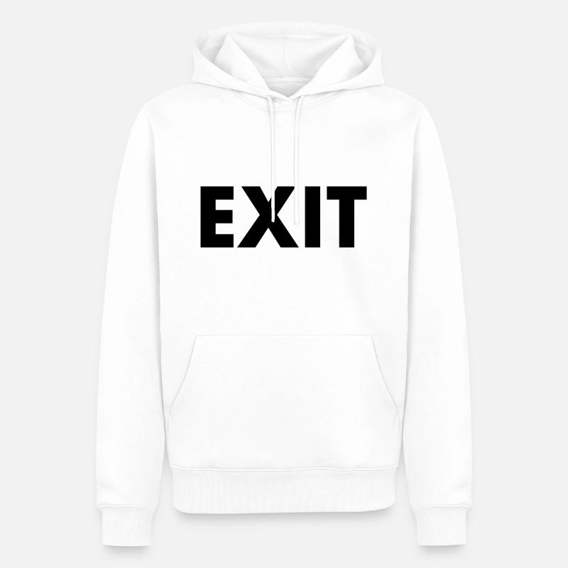 Exit - Sweat à capuche Premium bio Homme - blanc