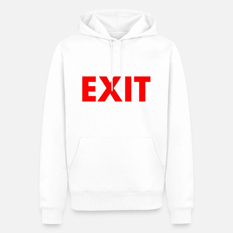 Exit - Sweat à capuche Premium bio Homme - blanc