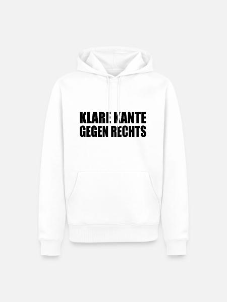 klare kante gegen rechts - Männer Premium Bio Hoodie - Weiß